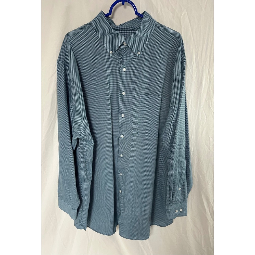 Oak Hill Premium Supima Cotton Non-Iron Blue Micro Check Shirt 19 36/37T